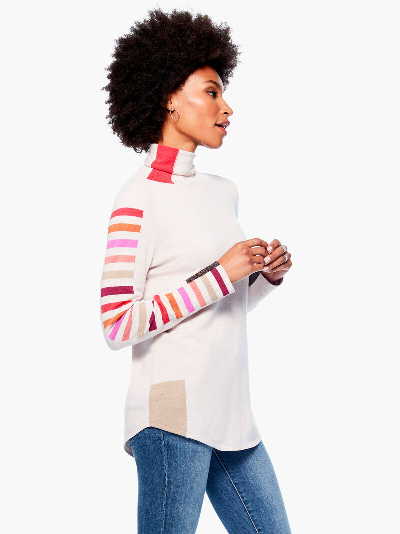 Woman Wears Stripes Aside Vital Turtleneck image number 1
