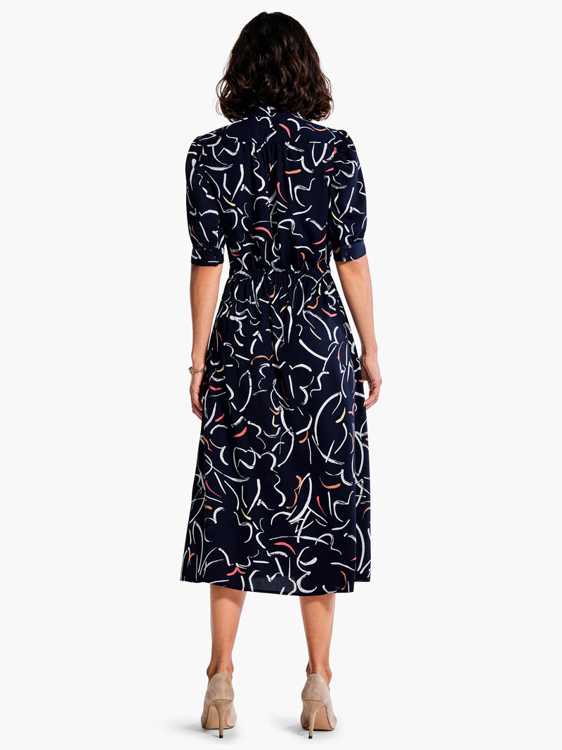 Woman Wears Doodle Clouds Dress image number 2