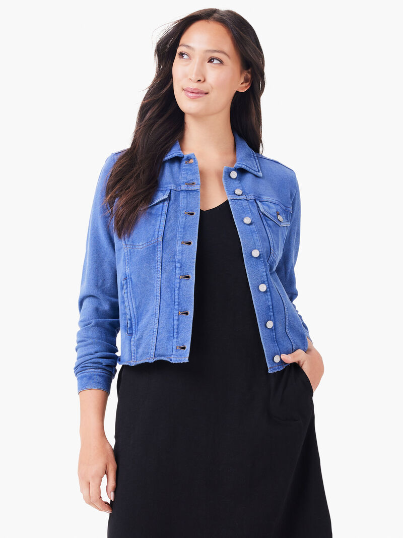 Woman Wears NZT Denim Look Jacket image number 0