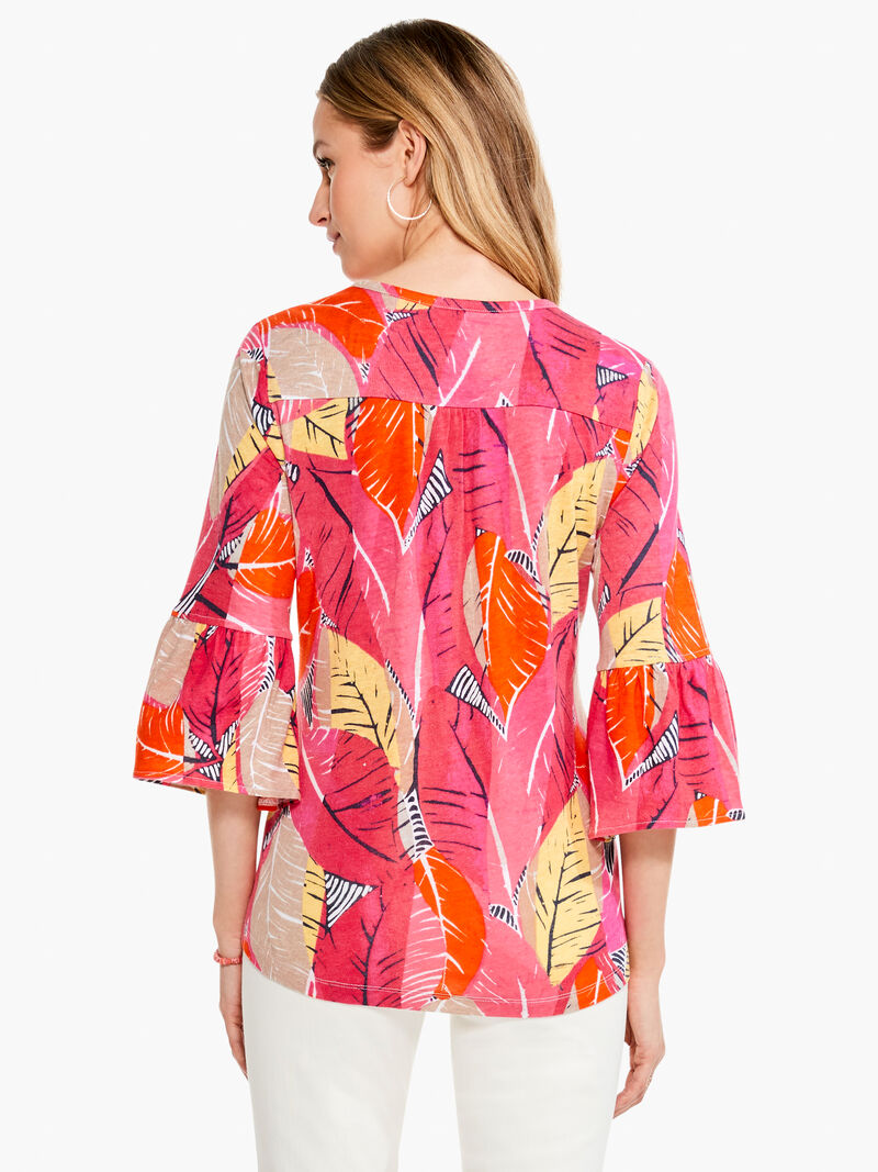 Woman Wears Feather Leaves Top image number 3