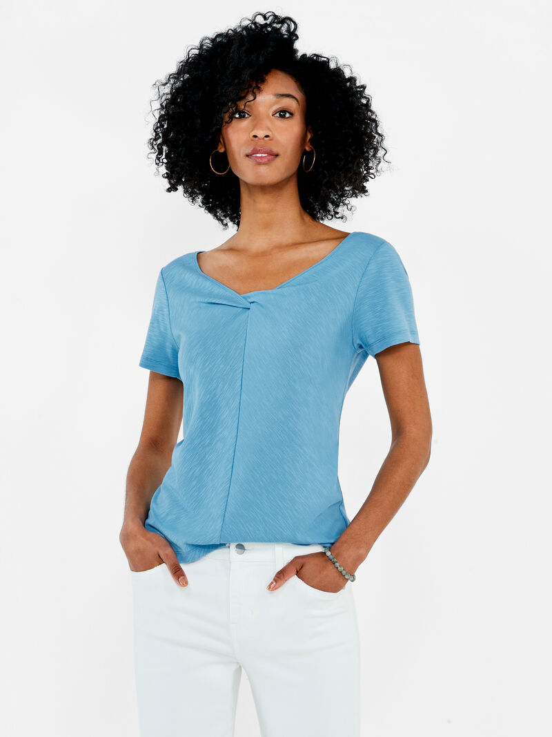 NZT Short Sleeve Knotted V-Neck Tee