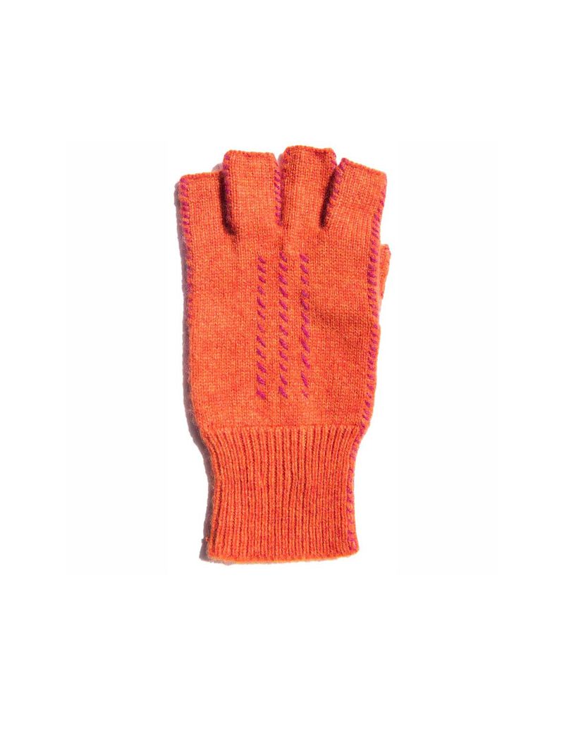 Woman Wears Meg Cohen - Cashmere Fingerless Stitch Gloves image number 0