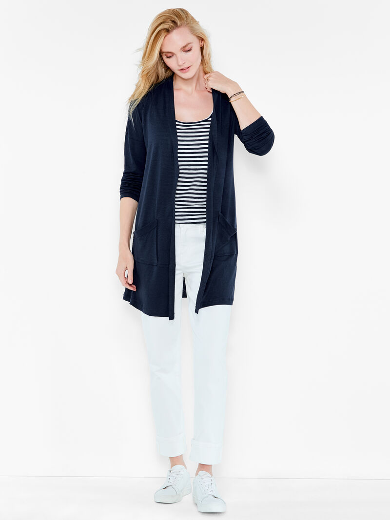 Woman Wears NZT Long Sleeve Pocket Cardigan image number 3