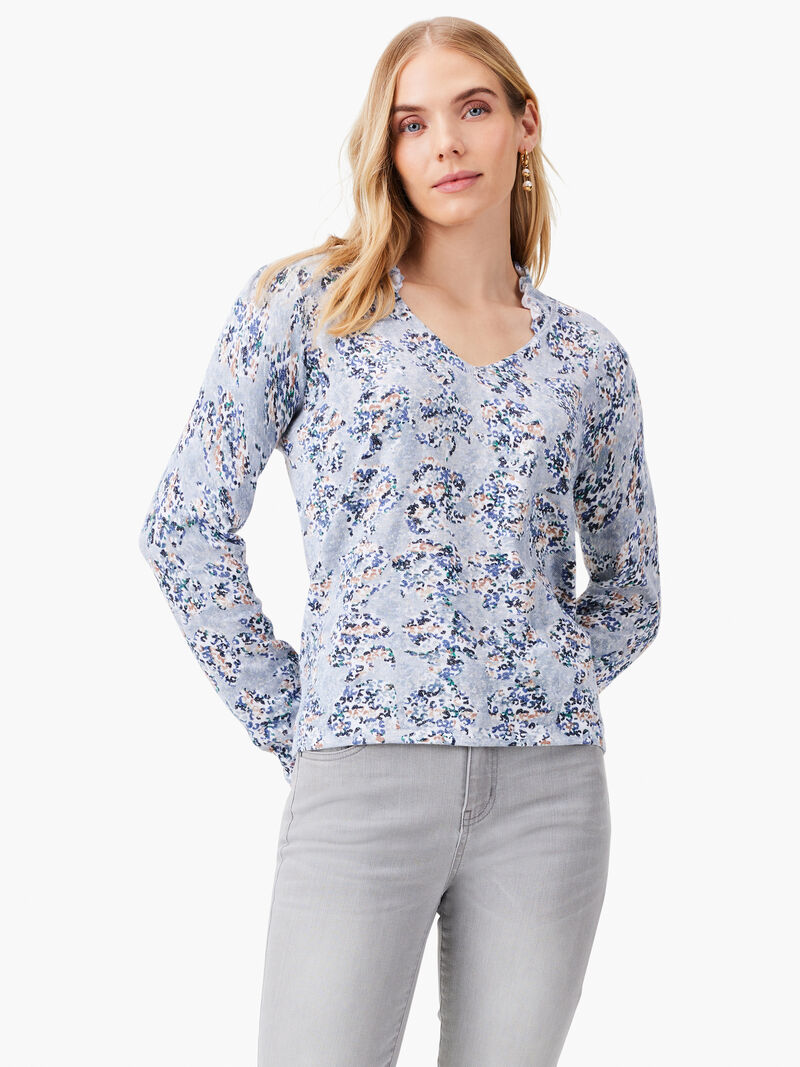 Woman Wears Blue Reef Sweater image number 0