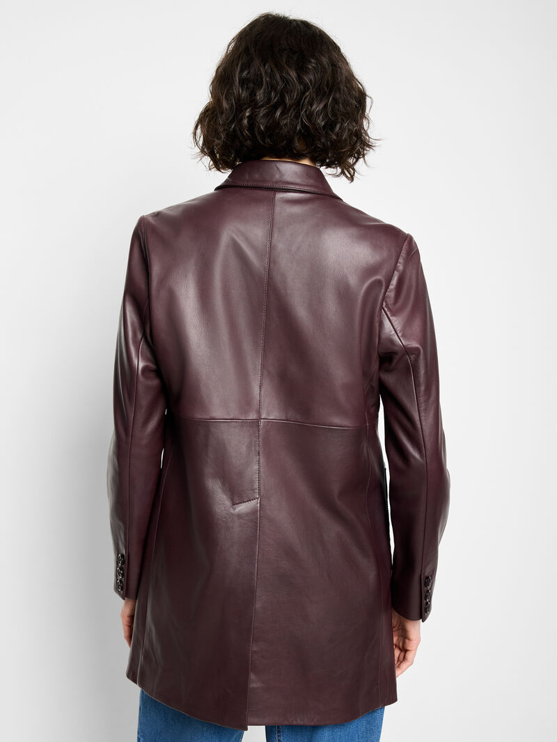 Woman Wears Leather Car Coat image number 2
