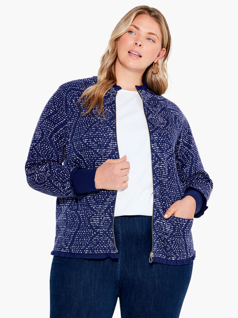Woman Wears Starry Sky Jacket image number 1