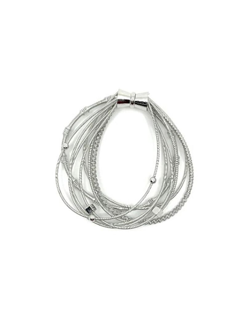 Woman Wears Sea Lily - Silver Multi Strand Bracelet image number 0