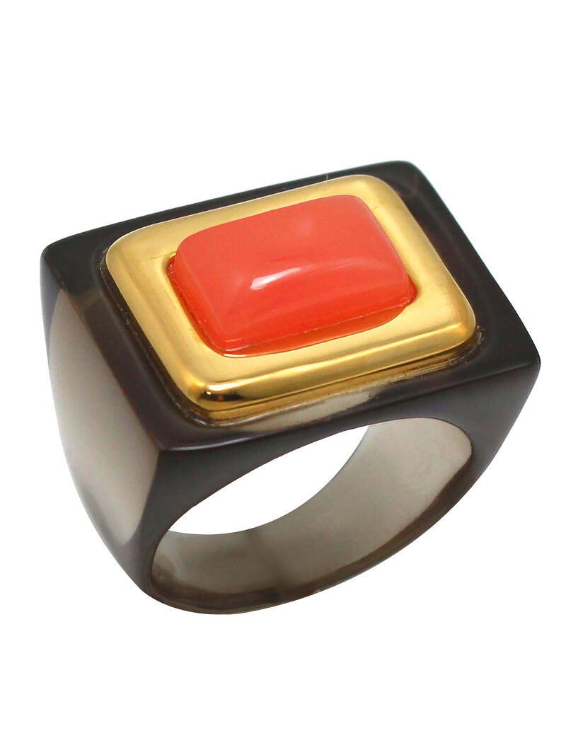 Woman Wears Lucas Jack - Rectangle Block Ring image number 0