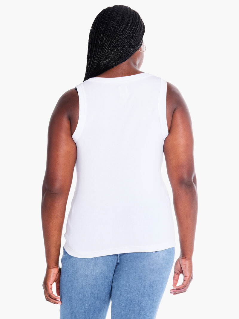 Woman Wears Perfect Knit Rib Scoop Tank image number 1