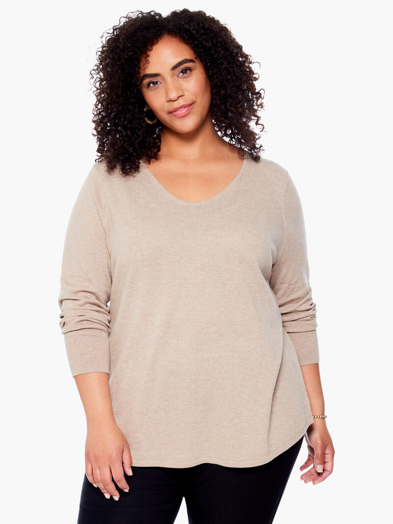 Woman Wears Vital V Neck Sweater image number 0