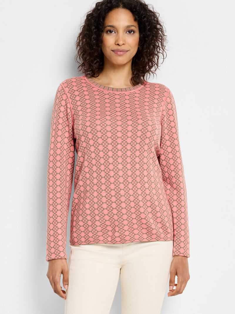 Woman Wears Geo Reversible Sweater Tee image number 1