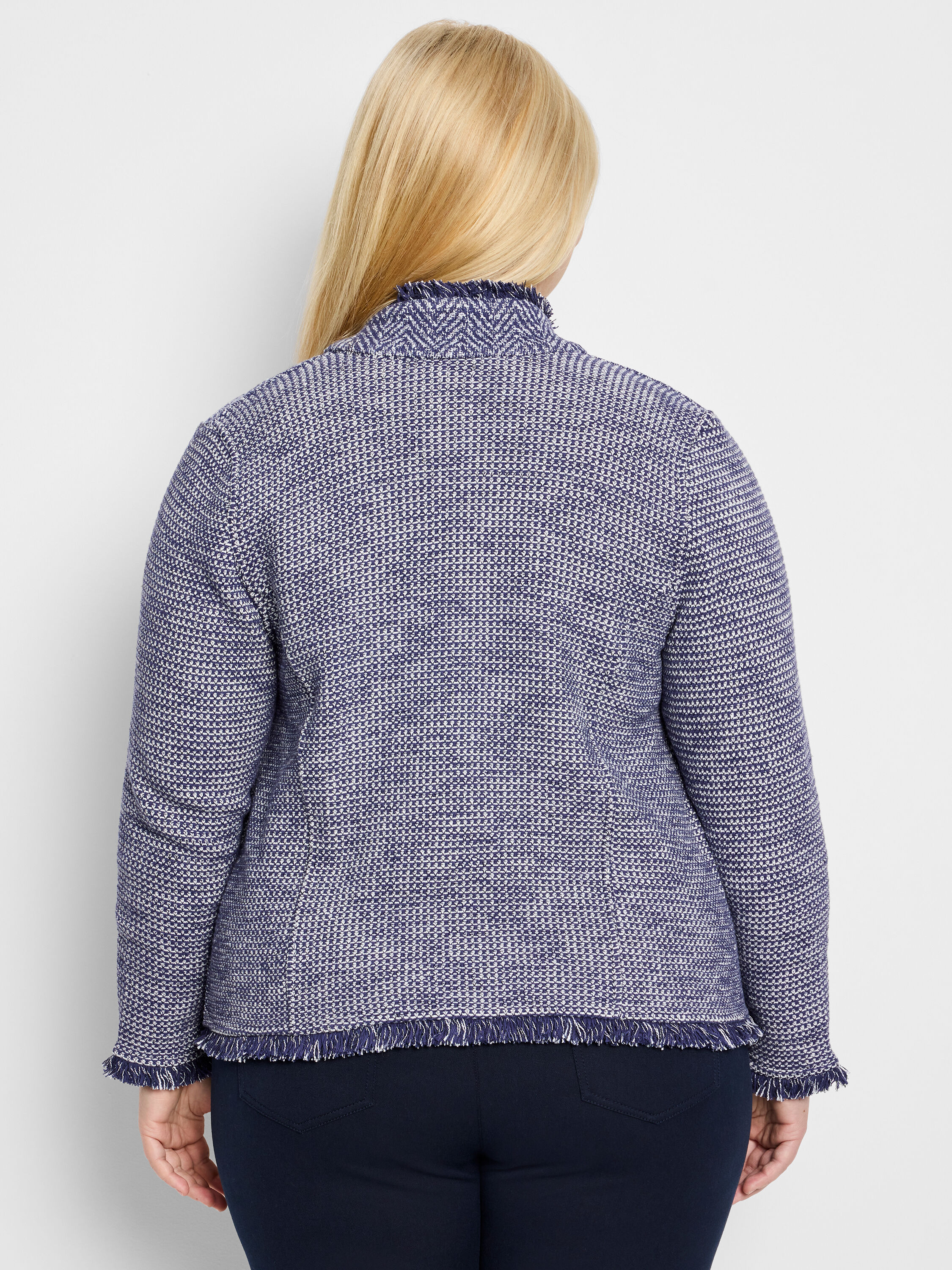 NIC+ZOE Fringe Mix Knit Jacket | Nordstrom