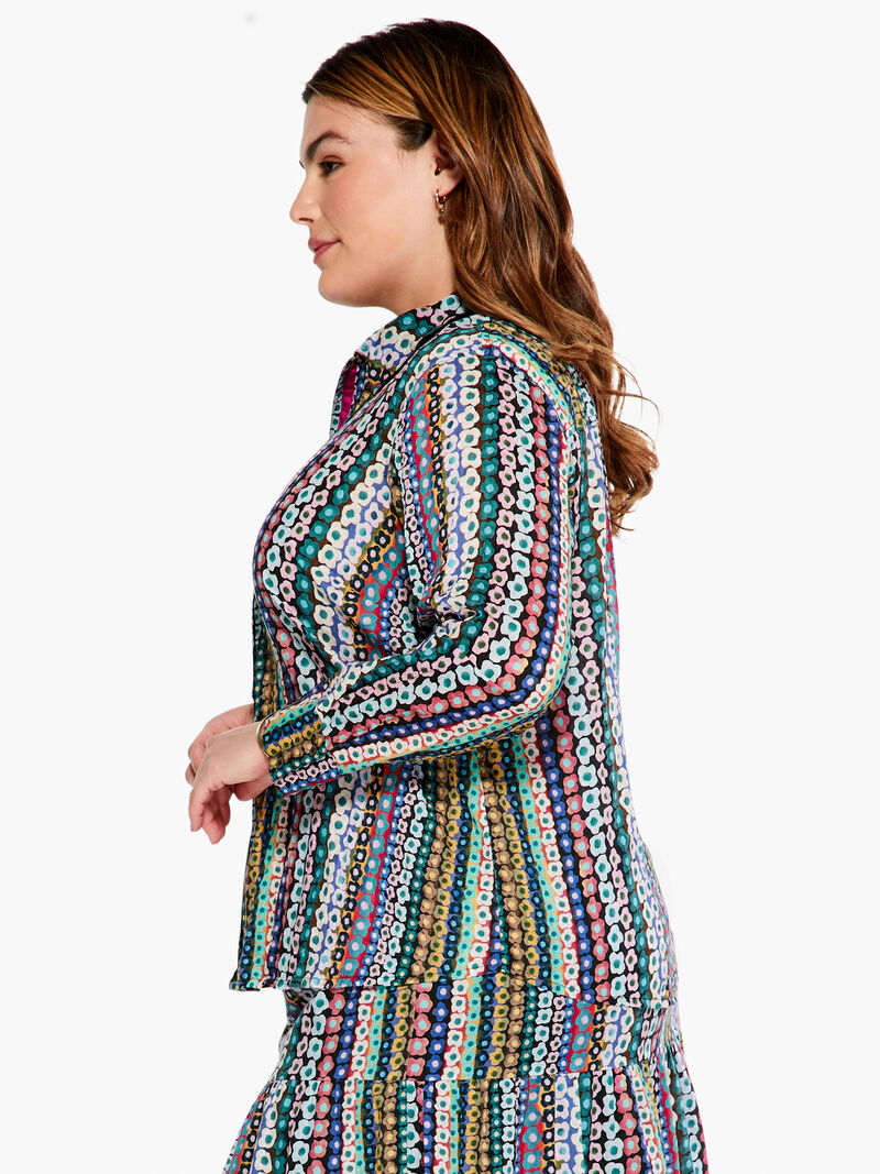 Woman Wears Flower Field Crinkle Shirt image number 2