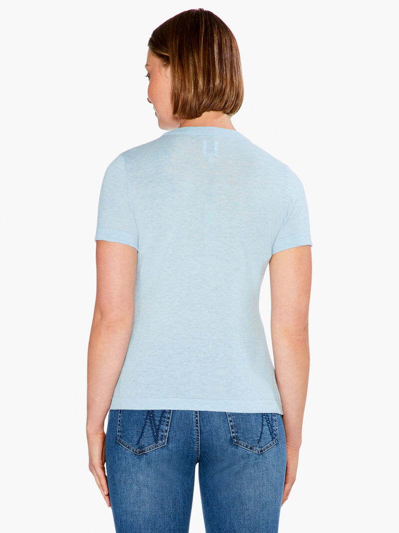 Woman Wears Crew Neck Short Sleeve Sweater Tee image number 2