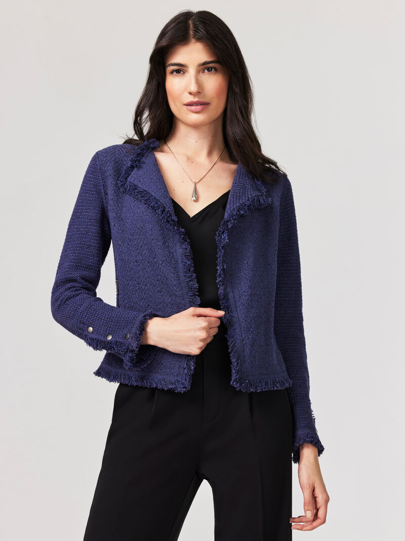 Fringe Mix Knit Jacket