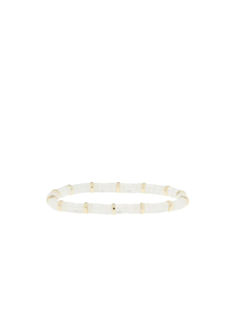 Woman Wears MARLYN SCHIFF NATURAL STONE DISC STRETCH BRACELET image number 0