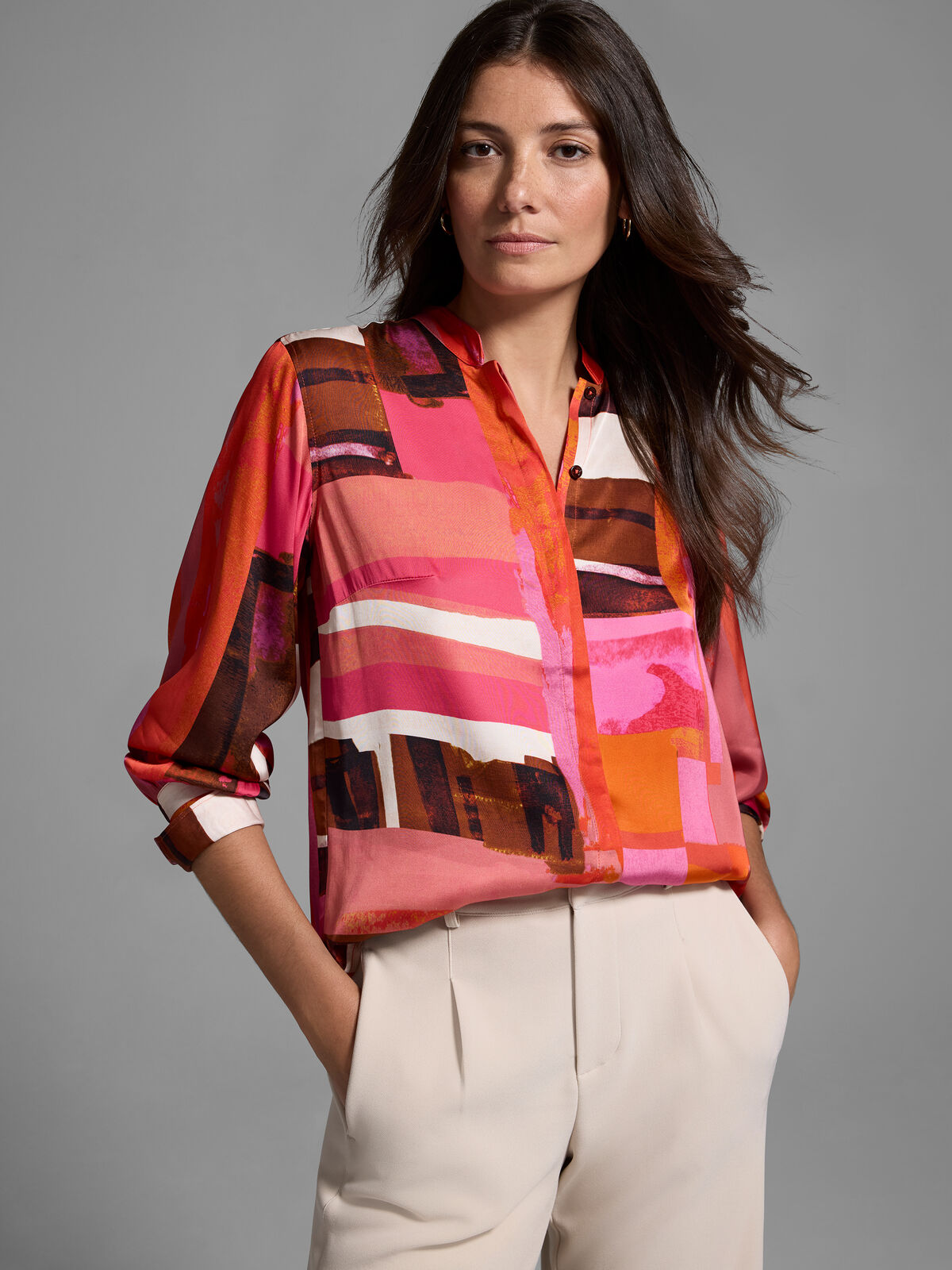Artful Blocks Glossy Blouse
