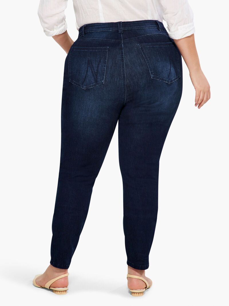 Woman Wears NZ Denim 28" Studio Slim Ankle Jeans image number 2