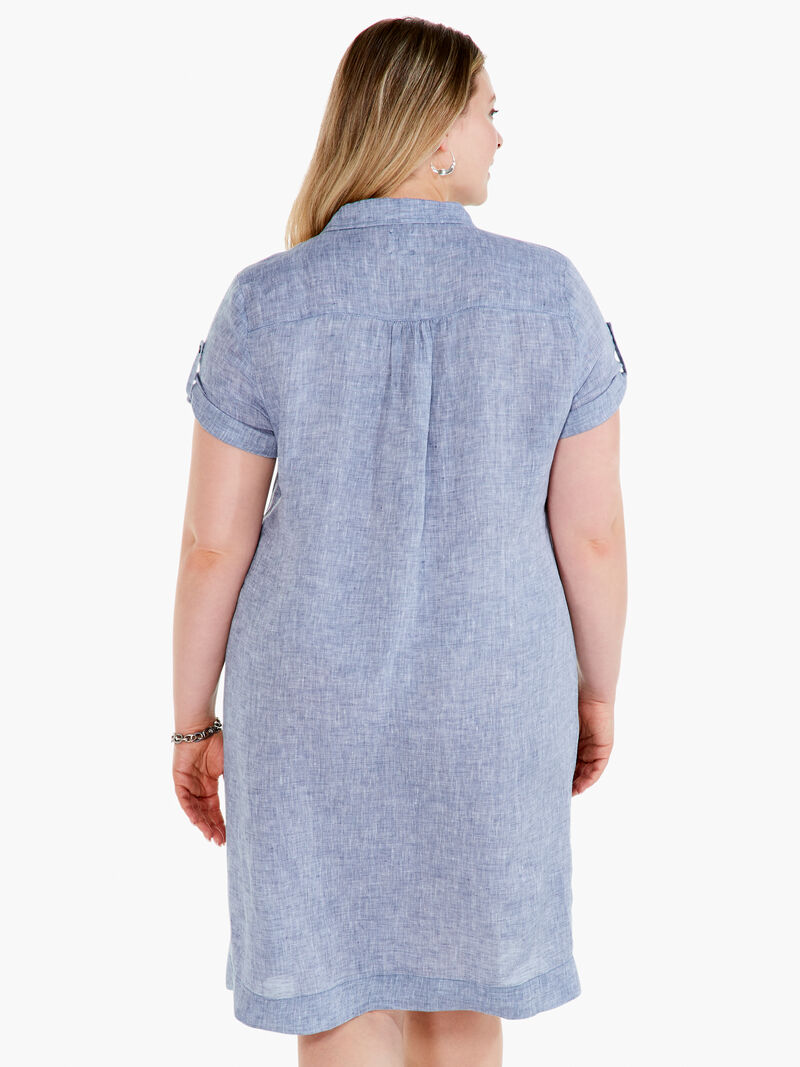 Woman Wears Drifty Linen Shirt Dress image number 2