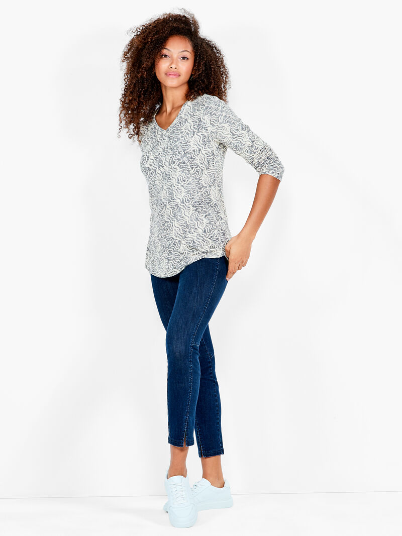 Woman Wears NZT Angled Ikat Long Sleeve Tee image number 3