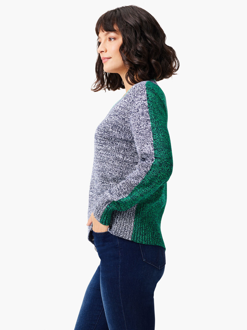 Woman Wears Color Block Mix Sweater image number 1