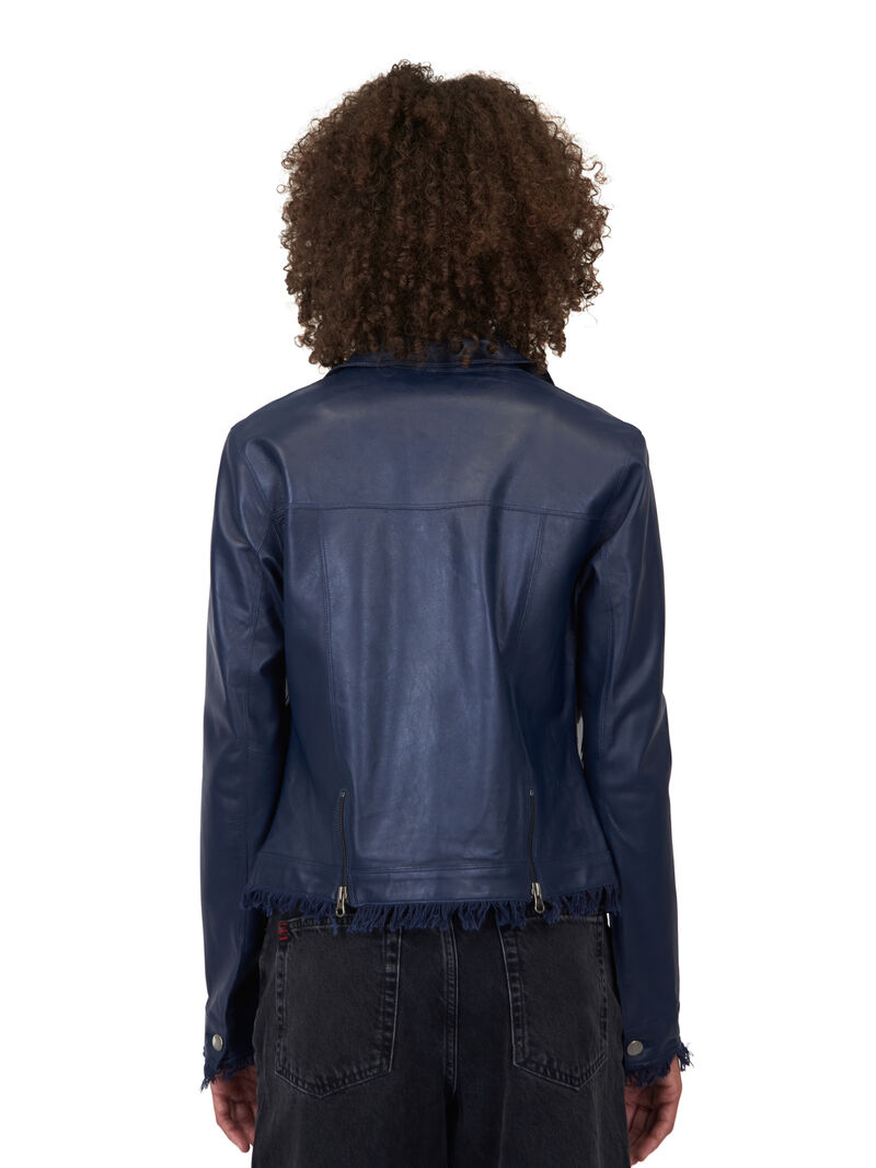 Woman Wears JKT - Alexa Jean Burnished Leather Jacket image number 2