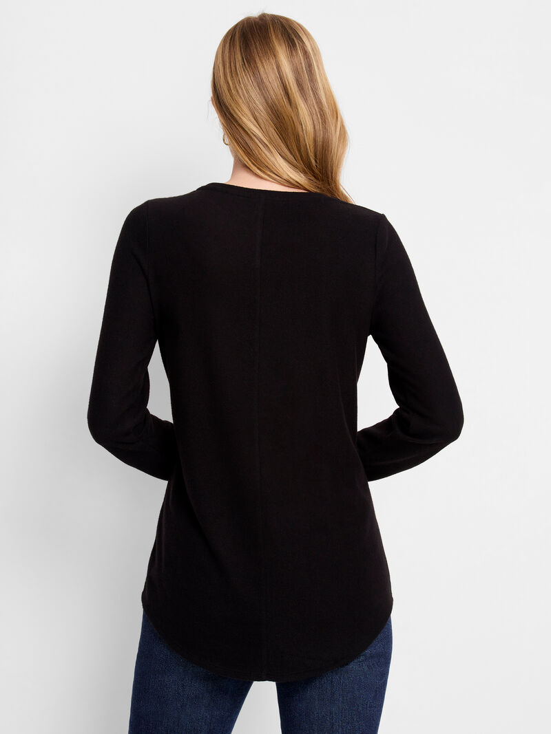 Woman Wears NZT Cozy Long Sleeve Shirttail Tee image number 2