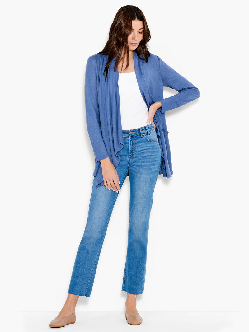 Woman Wears NZT Long Sleeve Drape Cardigan image number 3