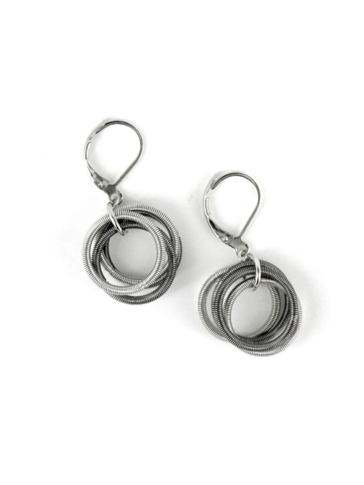 Sea Lily - Silver/Slate Loop Earrings