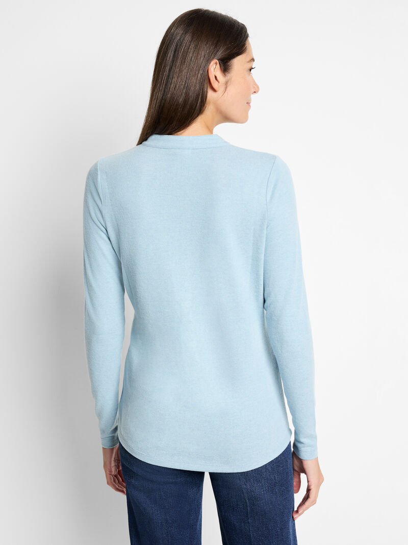 Woman Wears NZT Cozy Long Sleeve Henley image number 2