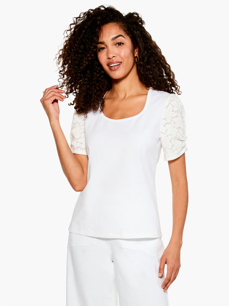Woman Wears Petal Lace Tee image number 0