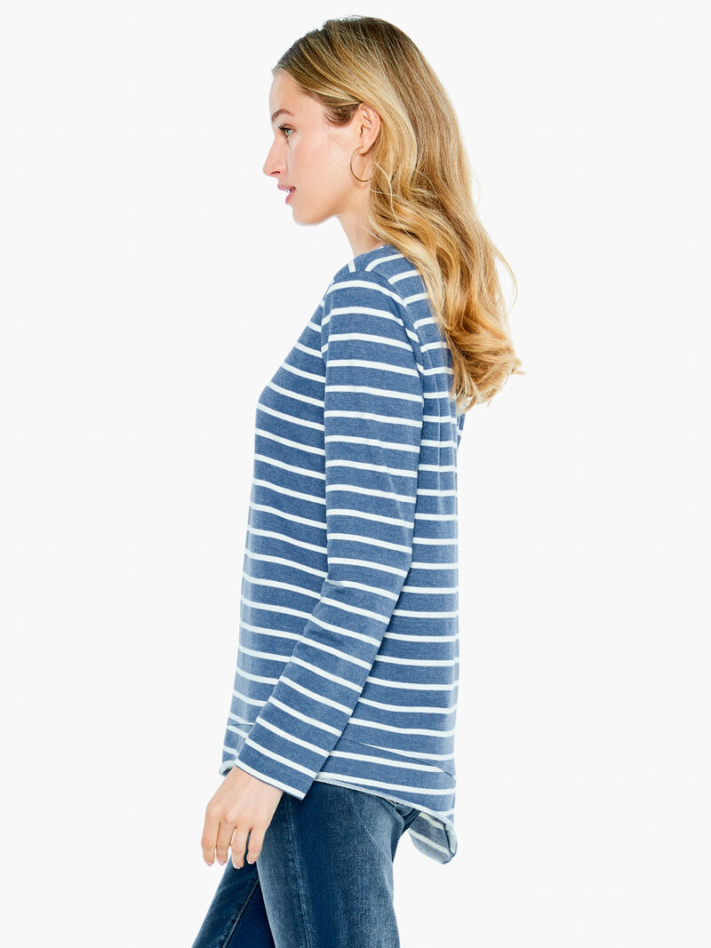 Woman Wears Striped Angle Top image number 1