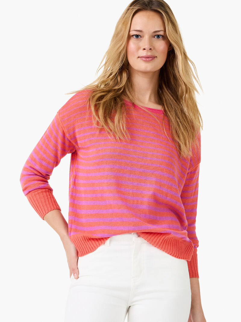 Woman Wears Striped Up Supersoft Sweater image number 0
