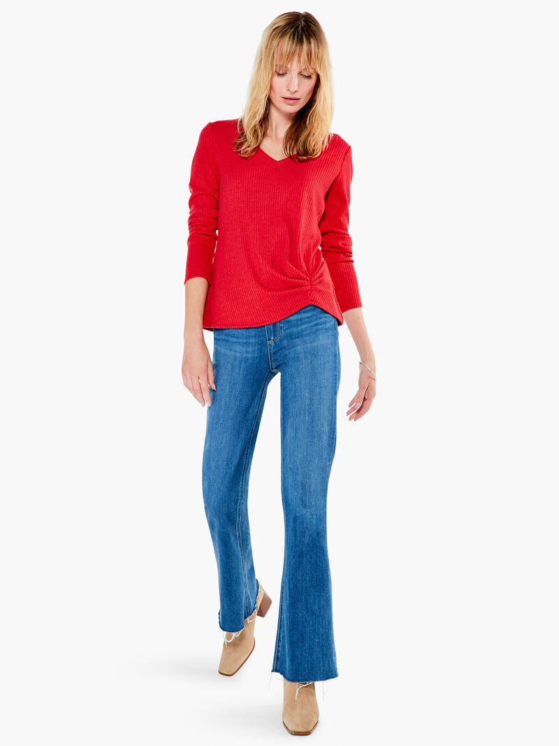 Woman Wears Cozy Rib Twist Top image number 3