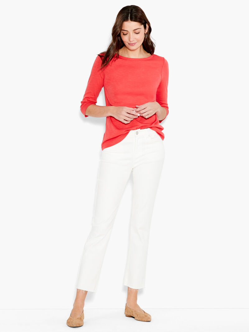 Woman Wears NZT 3/4 Sleeve Boat Tee image number 3
