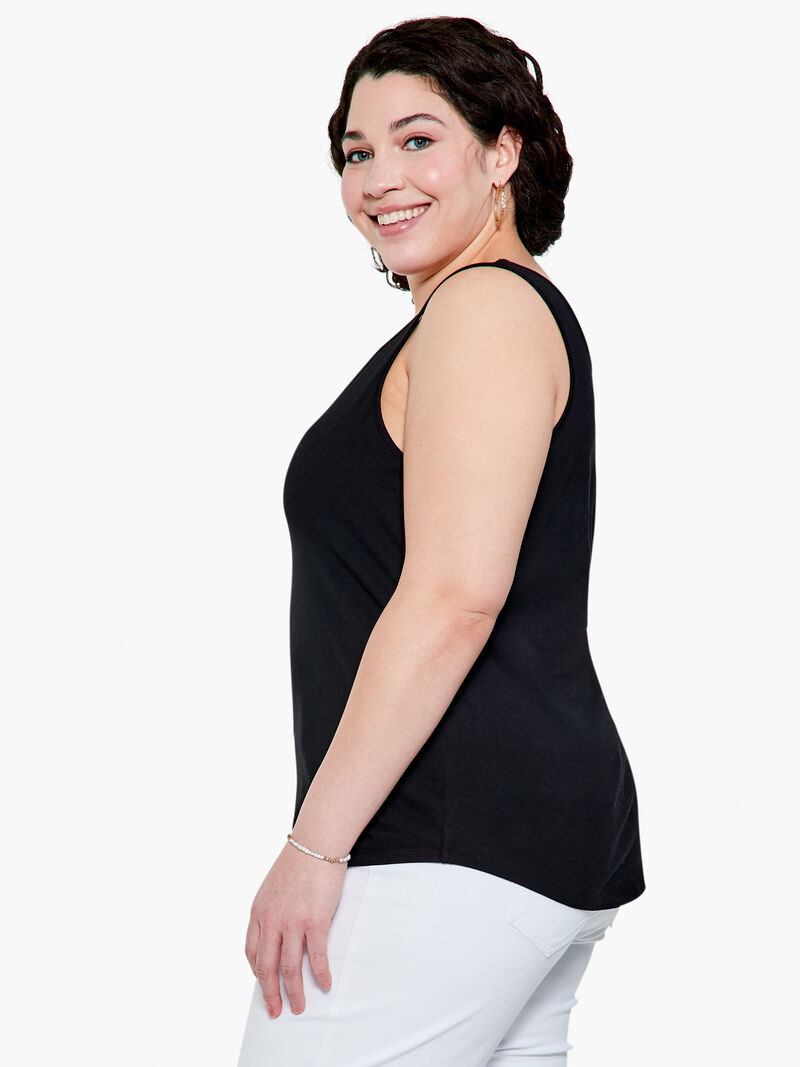 Woman Wears Shirt Tail Perfect Tank image number 1