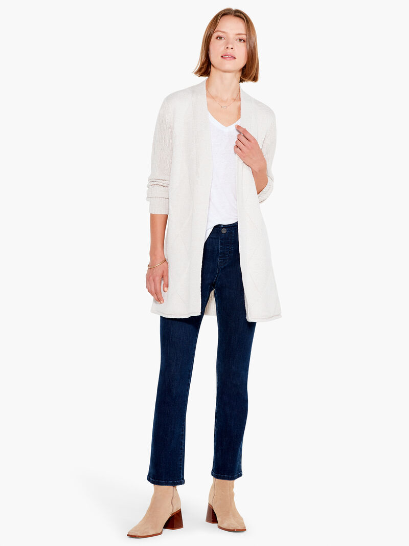 Woman Wears Subtle Stitch Cardigan image number 3