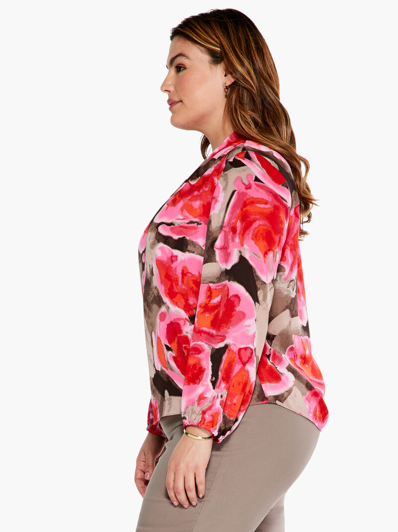 Woman Wears Rosy Outlook Top image number 1