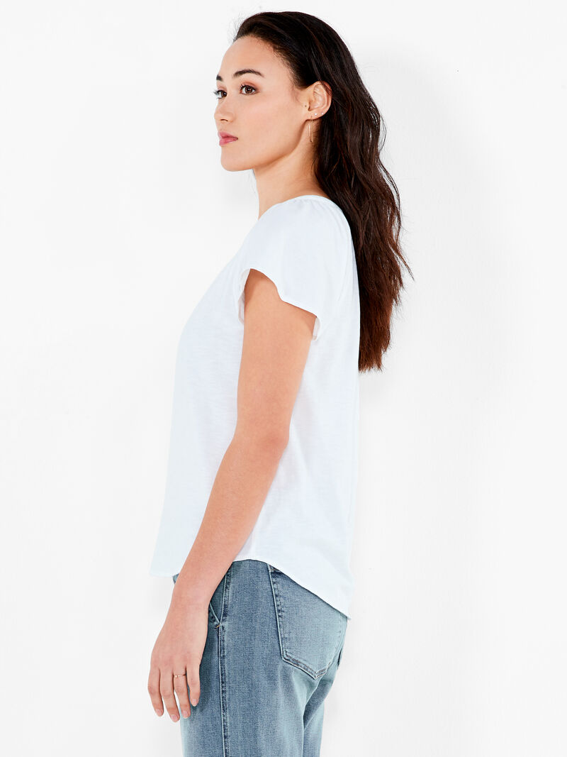 Woman Wears NZT Flutter Sleeve Henley image number 1