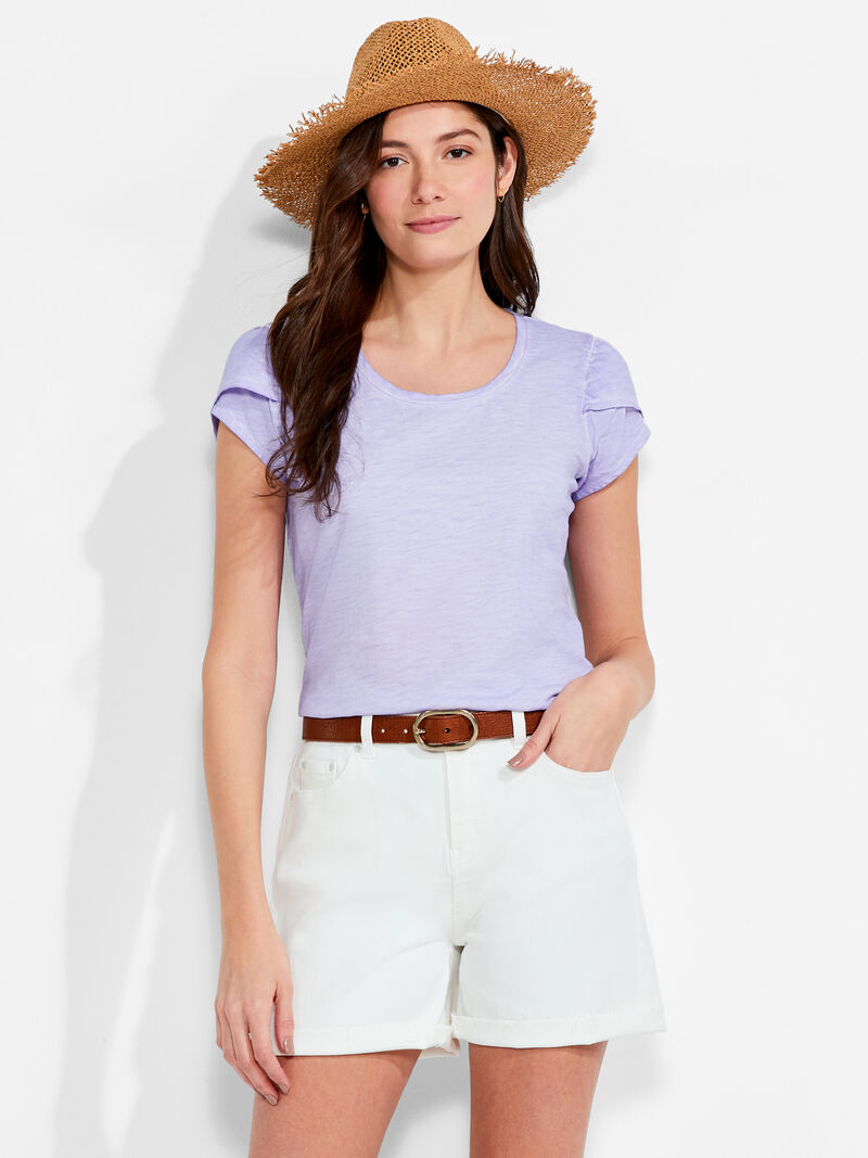 NZT Short Sleeve Tulip Sleeve Scoop Tee