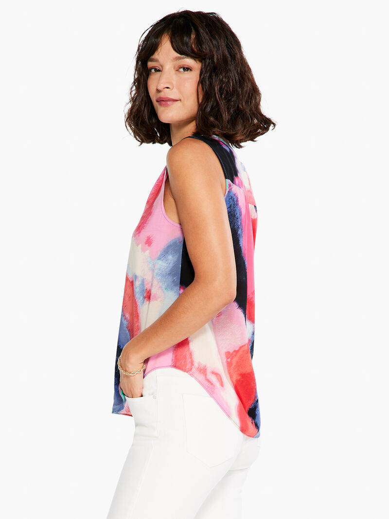 Woman Wears Abstract Art Tank image number 1