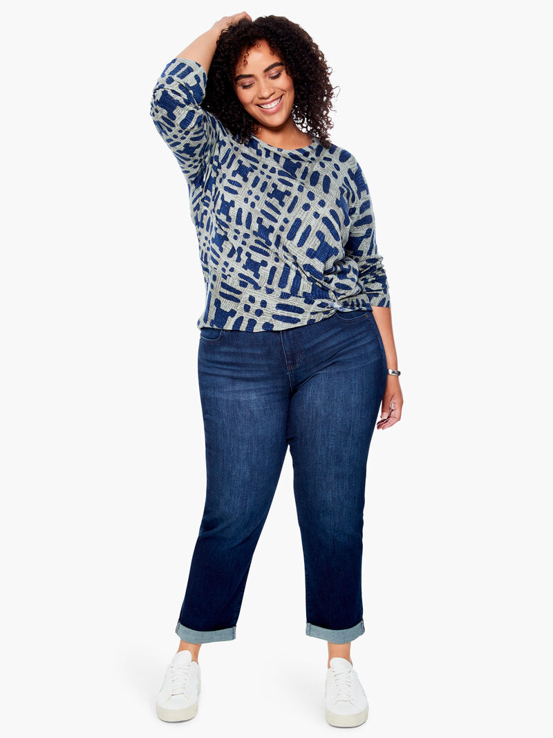 Woman Wears Ikat Camo Sweater image number 3