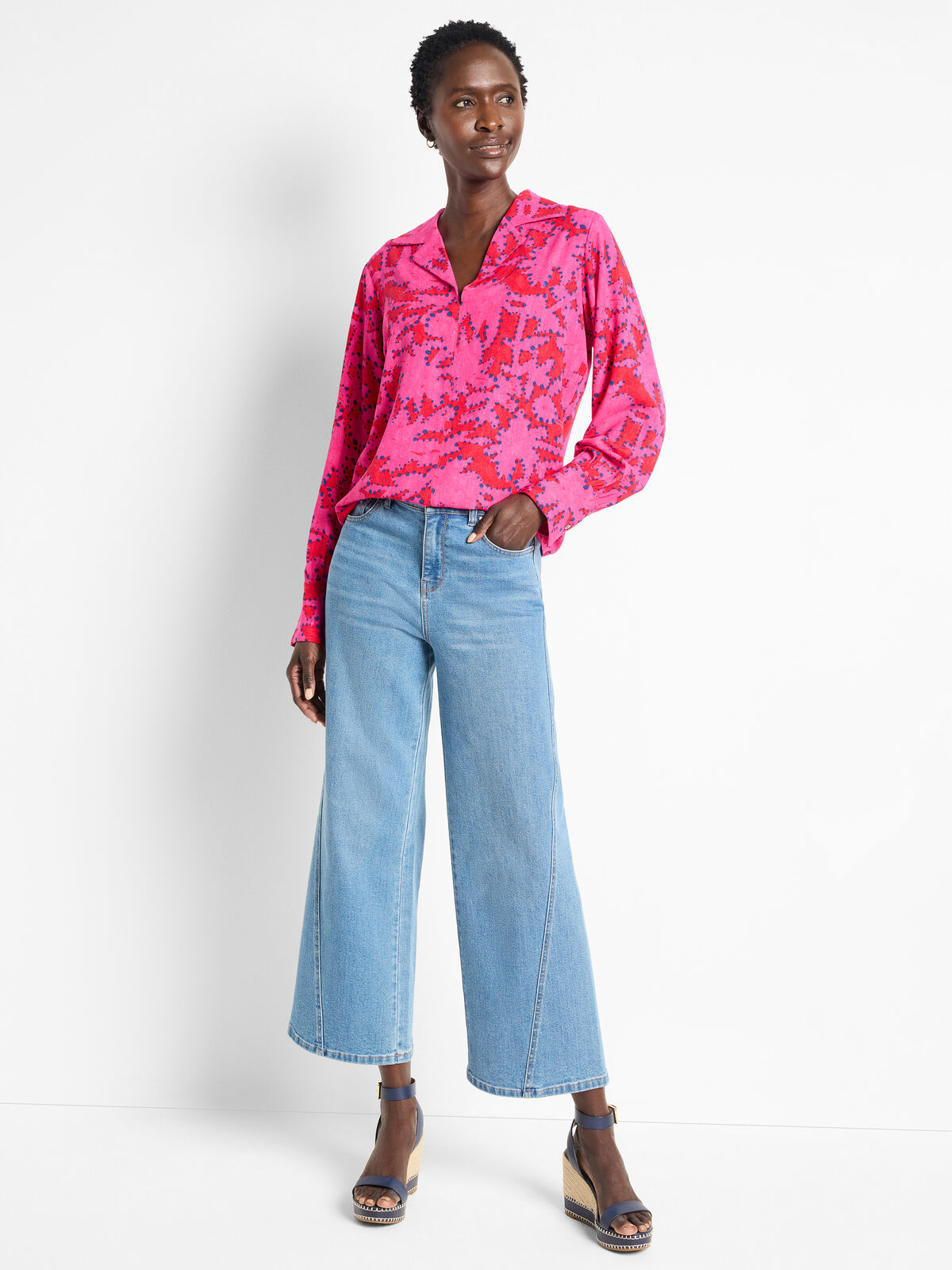 Clashy Petals Poet Blouse
