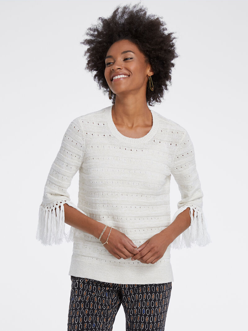 
                    Fringe Cuff Sweater
