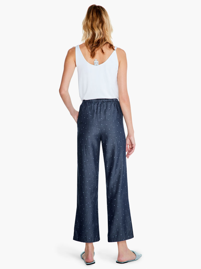 Woman Wears Denim Dot Wide-Leg Pant image number 2