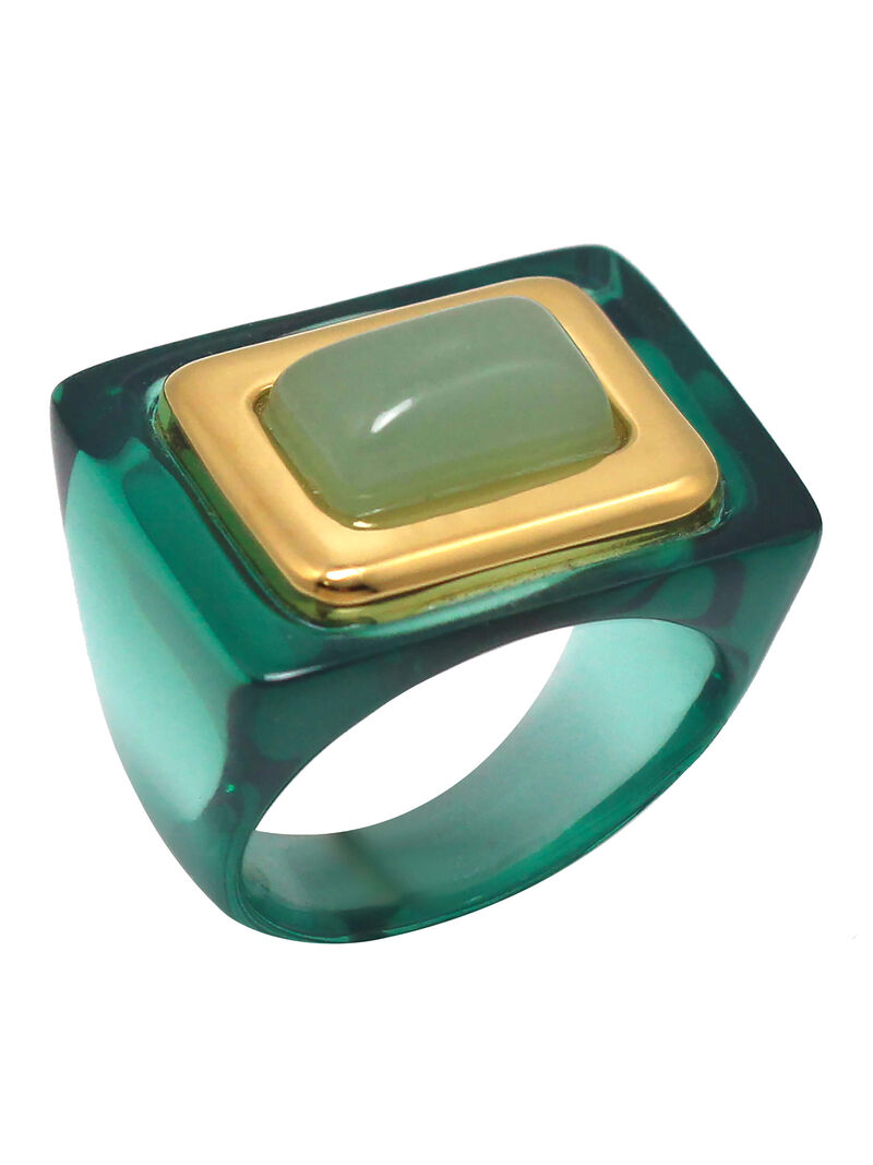 Woman Wears Lucas Jack - Rectangle Block Ring image number 0
