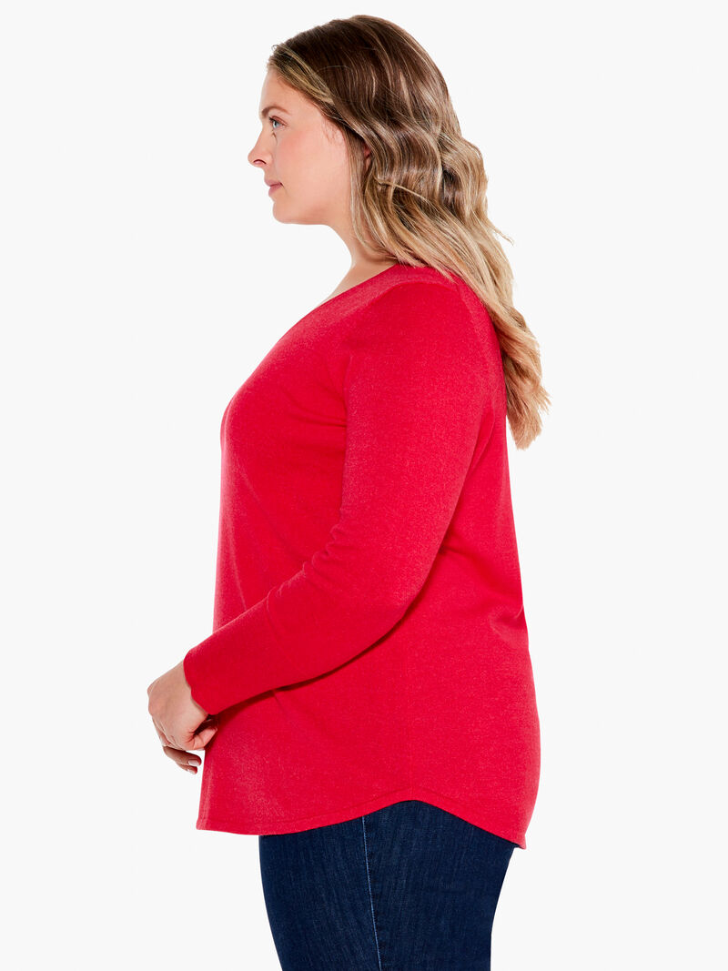 Woman Wears Vital V Neck Sweater image number 1