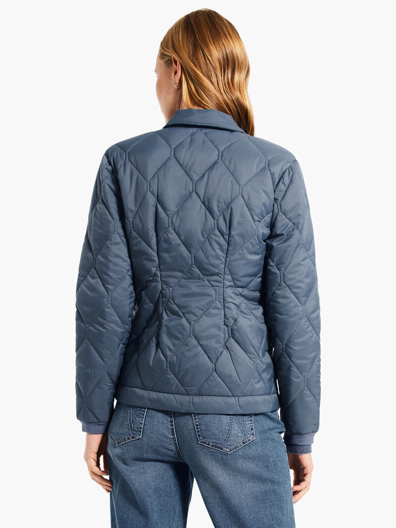 Woman Wears Knit Trim Puffer Jacket image number 2