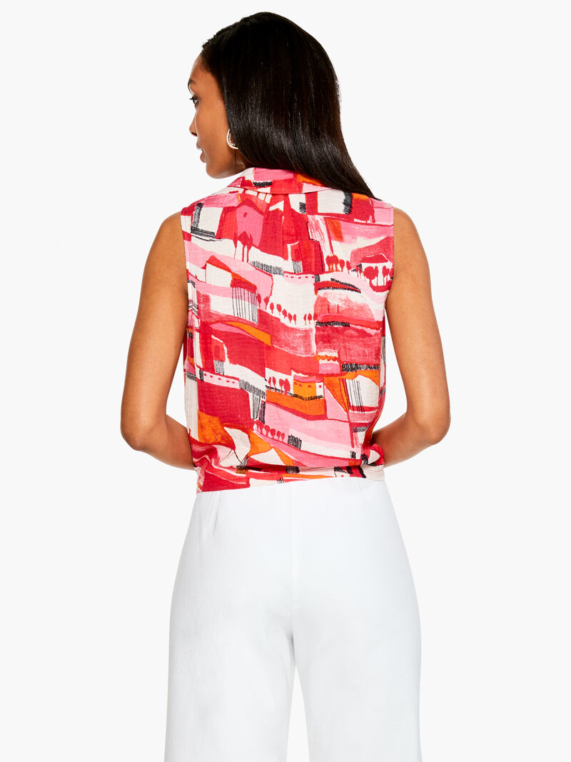 Woman Wears Paint The Town Gauze Tank image number 2