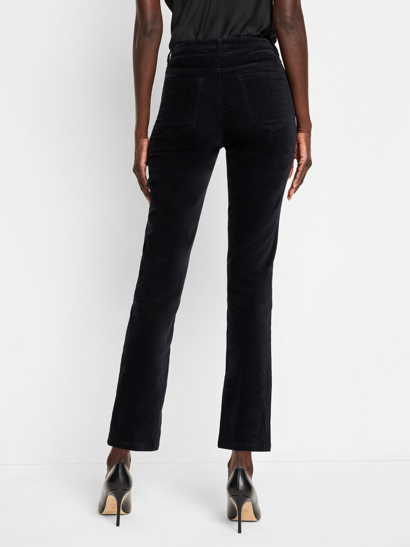 Woman Wears 28" Velvet Straight Ankle Pant image number 3